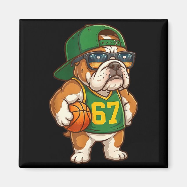 Bulldog Basketball 67 Gen Alpha Slang Srts Dog Boy Magnet (Front)