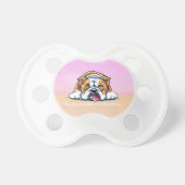 Bulldog Being Adorable Pink Off-Leash Art™ Pacifier (Front)