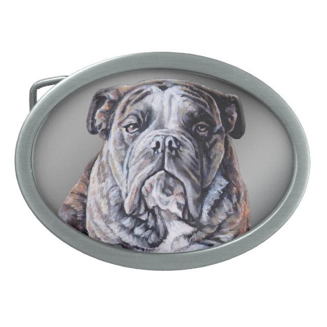 Bulldog Belt Buckle English Bulldog Dog Buckle  (Front)