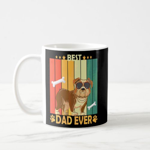 Bulldog Best Dog Dad Ever Retro Vintage Fathers D Coffee Mug