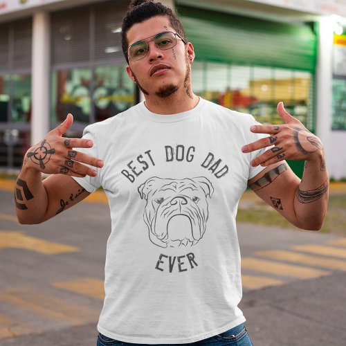 Bulldog Best Dog Dad T_Shirt