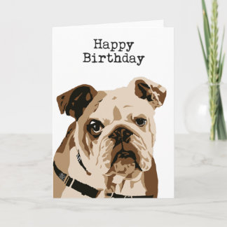 Bulldog birthday card funny greeting card