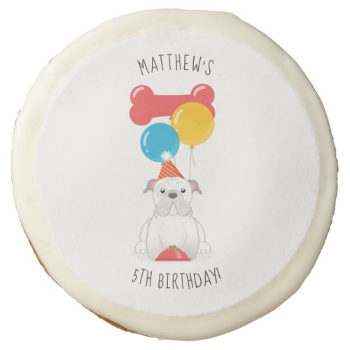Bulldog Birthday Party Sugar Cookie