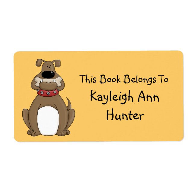 Bulldog Bookplate Label (Front)