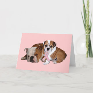 Bulldog Breast Cancer Greeting Card