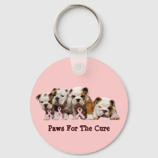 Bulldog Breast Cancer Keychain