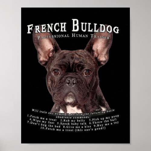 Bulldog Brindle Lover Retro Vintage Human Trainer  Poster