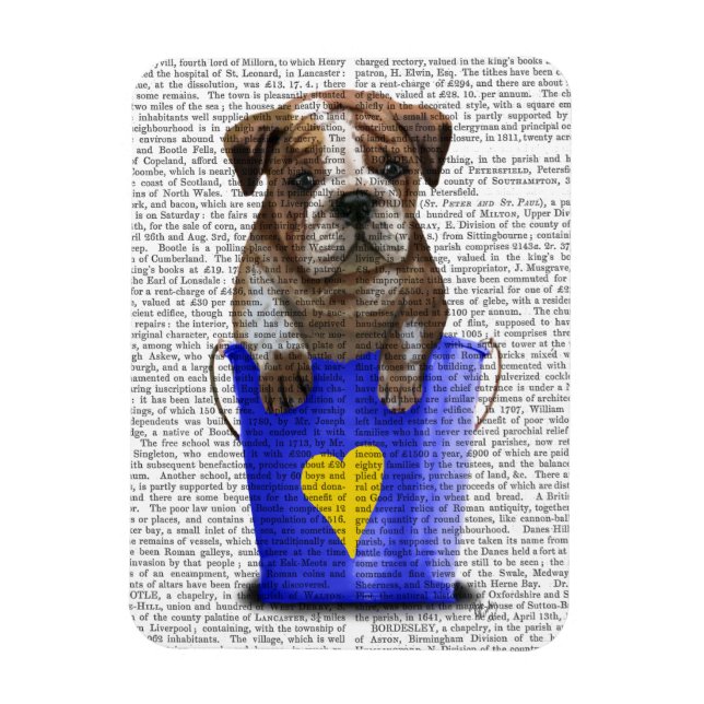 Bulldog Bucket Of Love Blue Magnet (Vertical)