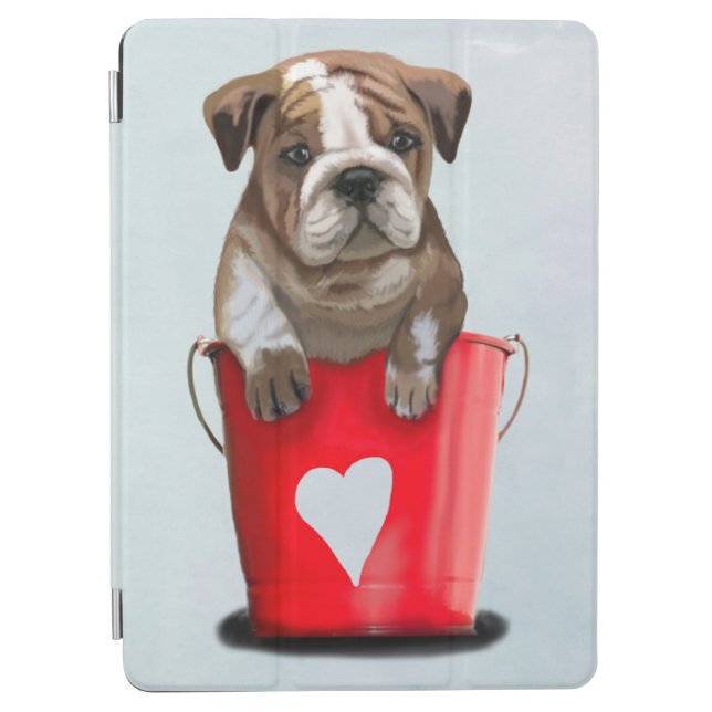 Bulldog Bucket Of Love Red 2 iPad Air Cover (Front)