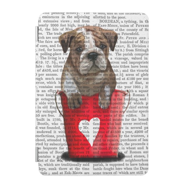 Bulldog Bucket Of Love Red iPad Mini Cover (Front)