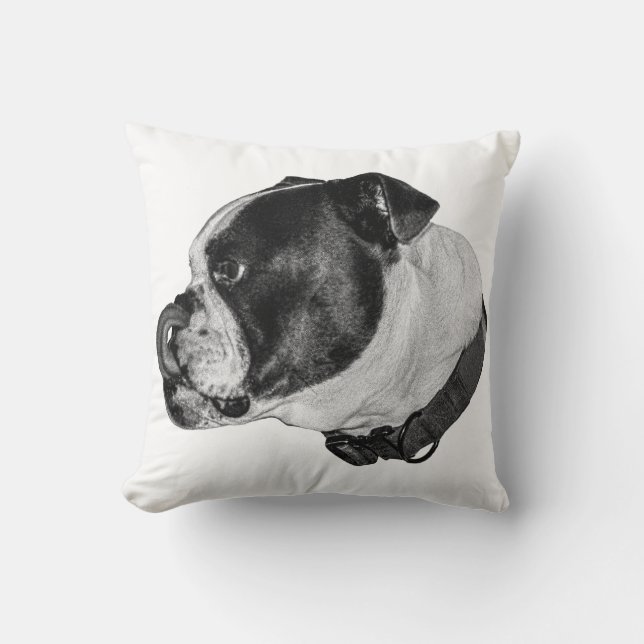 Bulldog Calm Accent Throw Pillow (Front)