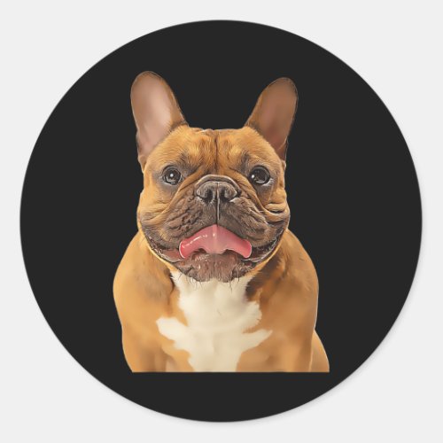 Bulldog Cartoon Filtered Dog Owner Design For Dog  Classic Round Sticker