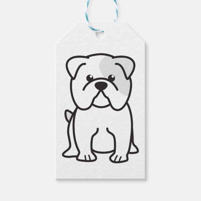 Bulldog Cartoon Gift Tags (Front)