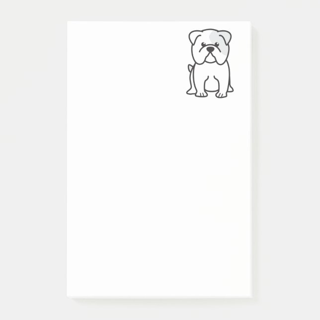 Bulldog Cartoon Post-it Notes (Front)