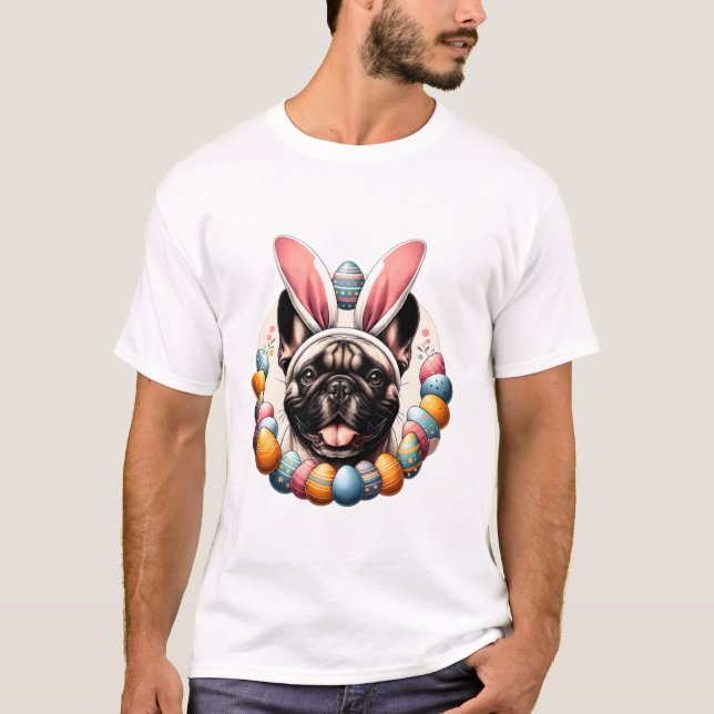 Bulldog Celebrates Easter T-Shirt (Front)