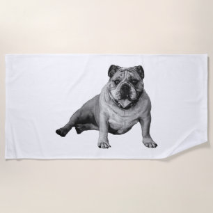 Bulldog Chill by the Shore Beach Towel