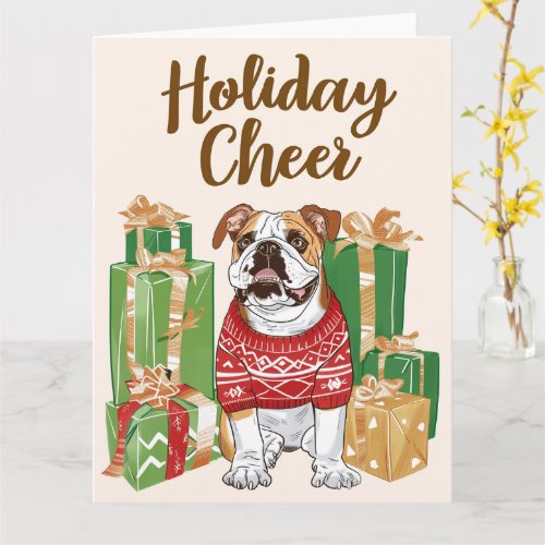 Bulldog Christmas Card