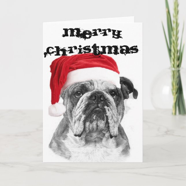 Bulldog Christmas Card (Front)