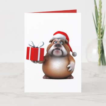 Bulldog Christmas Card by ebrnhouston at Zazzle