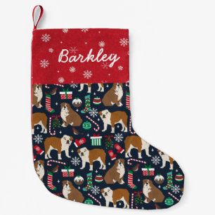 Bulldog Christmas dog pet name Small Christmas Stocking