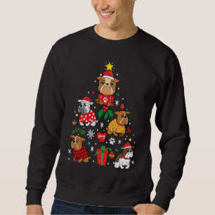 Bulldog Christmas Dog Tree Bulldog Sweatshirt