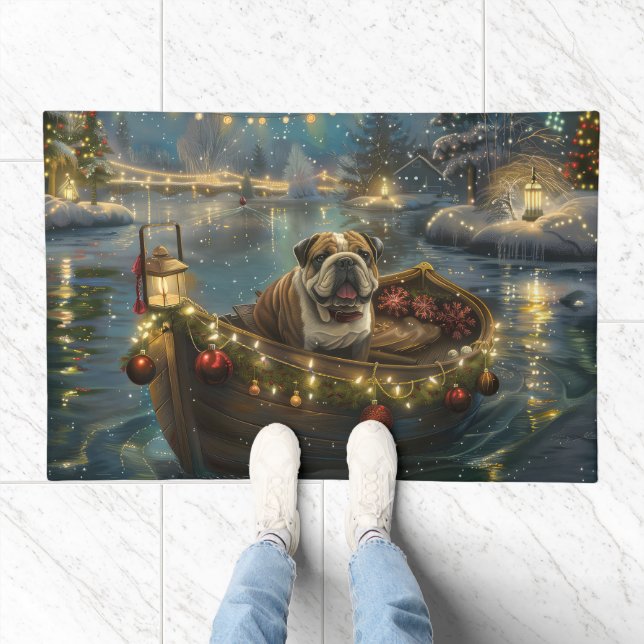 Bulldog Christmas Festive Voyage Doormat (Indoor)