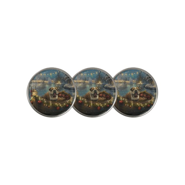 Bulldog Christmas Festive Voyage Golf Ball Marker (3 Up)
