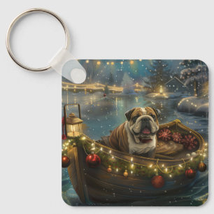 Bulldog Christmas Festive Voyage Keychain
