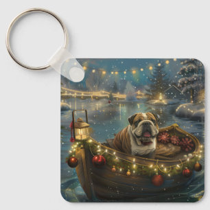 Bulldog Christmas Festive Voyage Keychain
