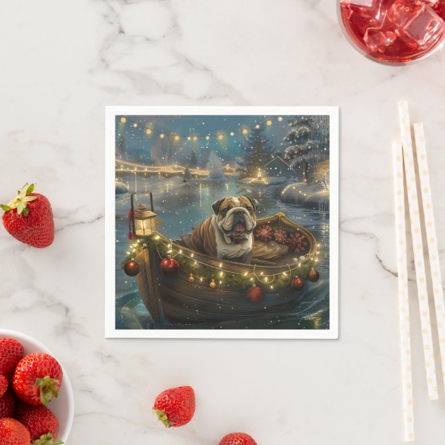 Bulldog Christmas Festive Voyage Napkins (Insitu)
