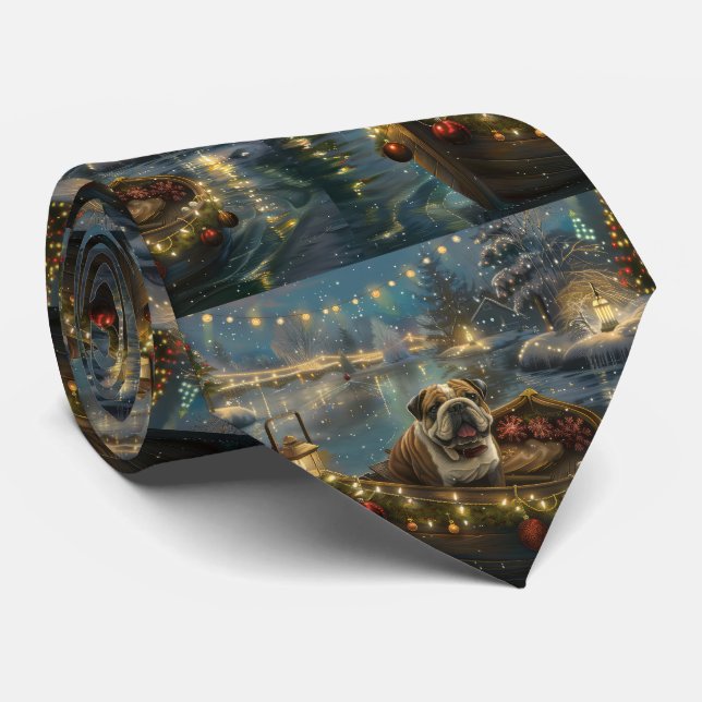 Bulldog Christmas Festive Voyage Neck Tie (Rolled)