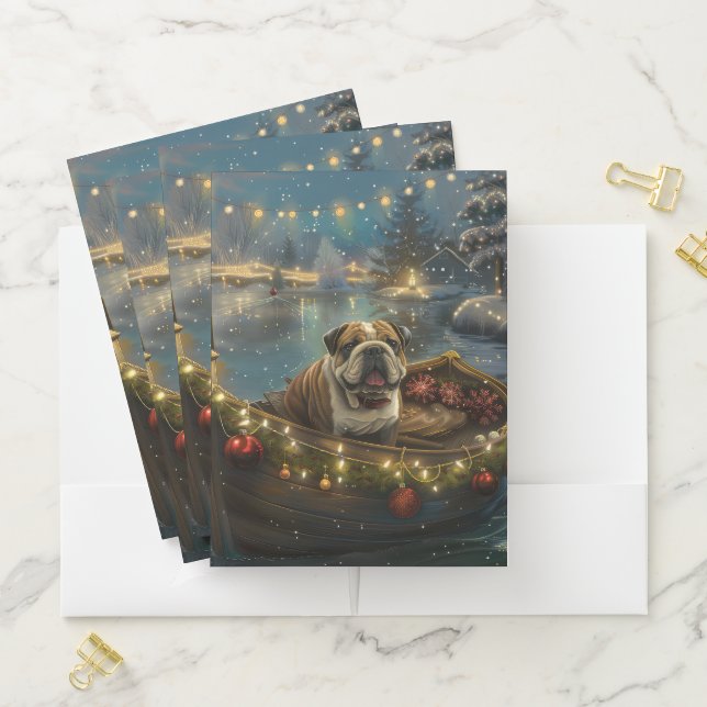 Bulldog Christmas Festive Voyage Pocket Folder (In Situ)