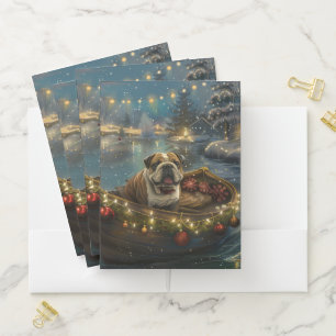 Bulldog Christmas Festive Voyage Pocket Folder