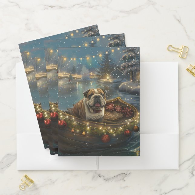 Bulldog Christmas Festive Voyage Pocket Folder (In Situ)