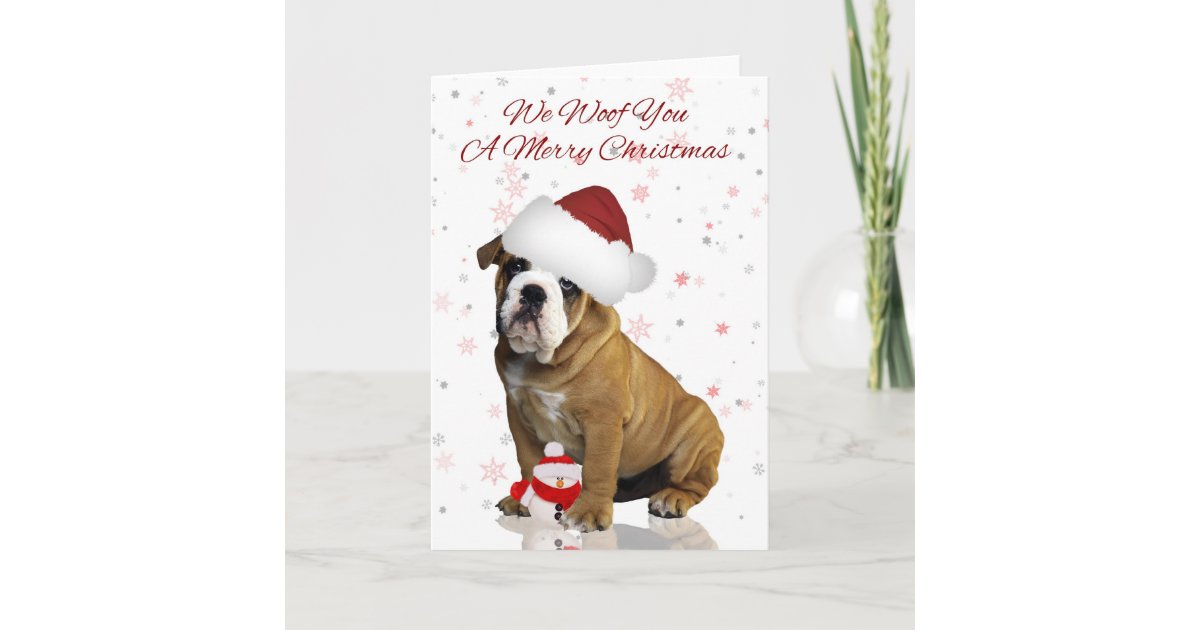 Bulldog Christmas Greeting Card | Zazzle.com