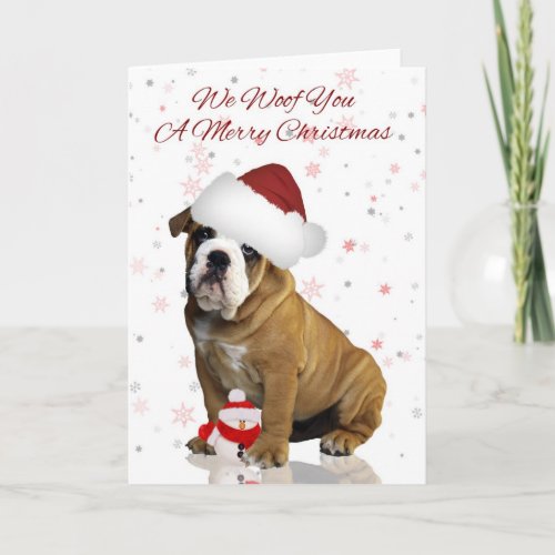 Bulldog Christmas Greeting Card