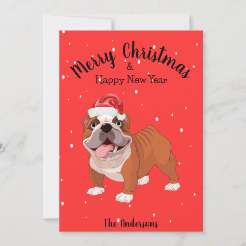 Bulldog Christmas Holiday Card