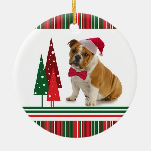 Bulldog Christmas Ornament