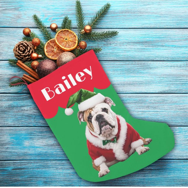 Bulldog Christmas pet dogs Holiday gift Small Christmas Stocking (Creator Uploaded)