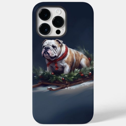 Bulldog Christmas snow winter Case_Mate iPhone 14 Pro Max Case