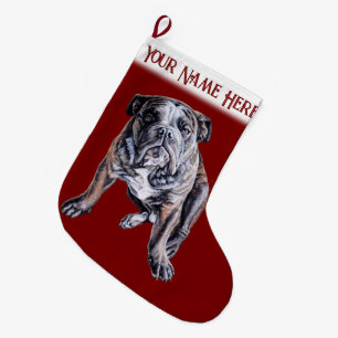 Bulldog Christmas Stocking Personalized Dog Gifts