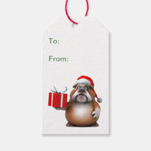 Bulldog Christmas Tag