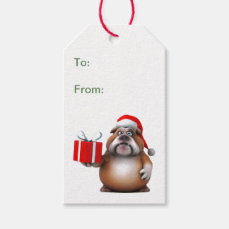 Bulldog Christmas Tag