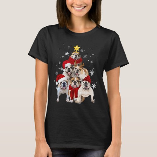 Bulldog Christmas Tree Dog Xmas Gift  T_Shirt