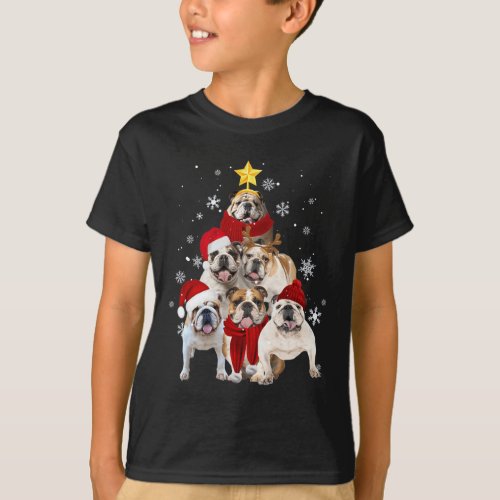 Bulldog Christmas Tree Dog Xmas Gift  T_Shirt