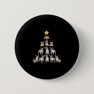 Bulldog Christmas Tree Frenchie Dog Xmas Pjs Pajam Button