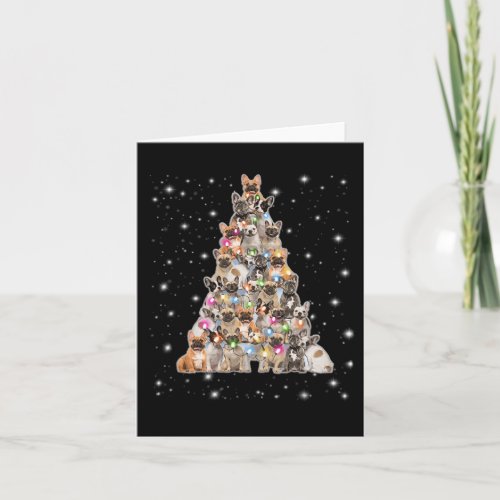 Bulldog Christmas Tree _ Fun Dogs Xmas Decorations Card