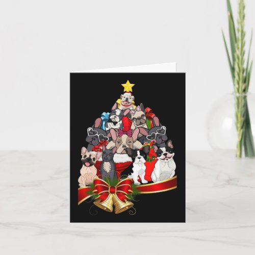 Bulldog Christmas Tree Lighs Cute Xmas Dog Boys Gi Card