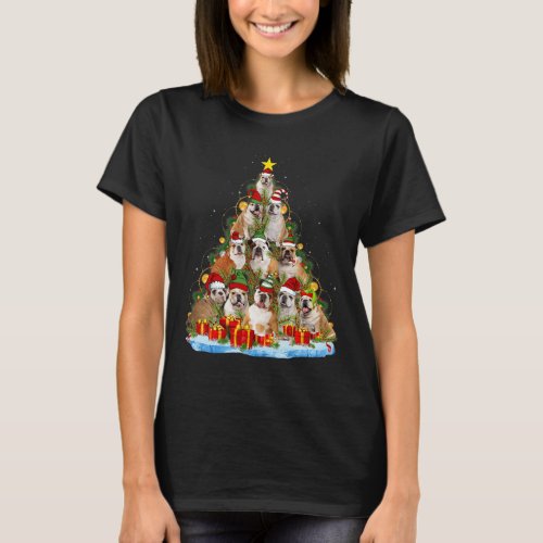 Bulldog Christmas Tree  T_Shirt