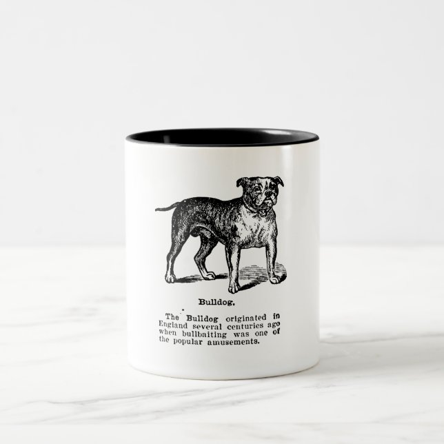 BULLDOG CLASSIC DOG BREED  Two-Tone COFFEE MUG (Center)